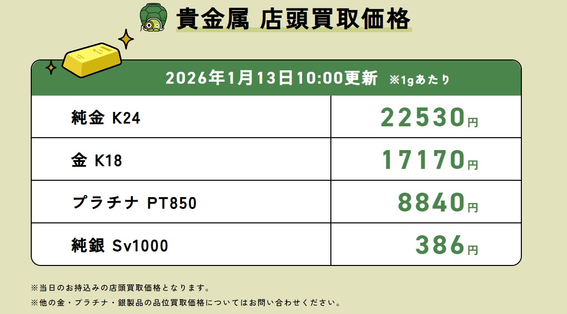 竜宮堂では毎日更新！金買取価格をホームページでチェック